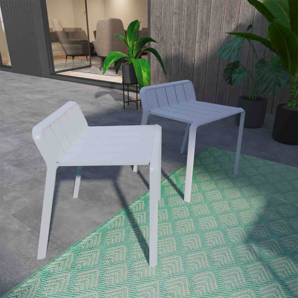 Taburete de jardín Idaho de aluminio gris Naterial
