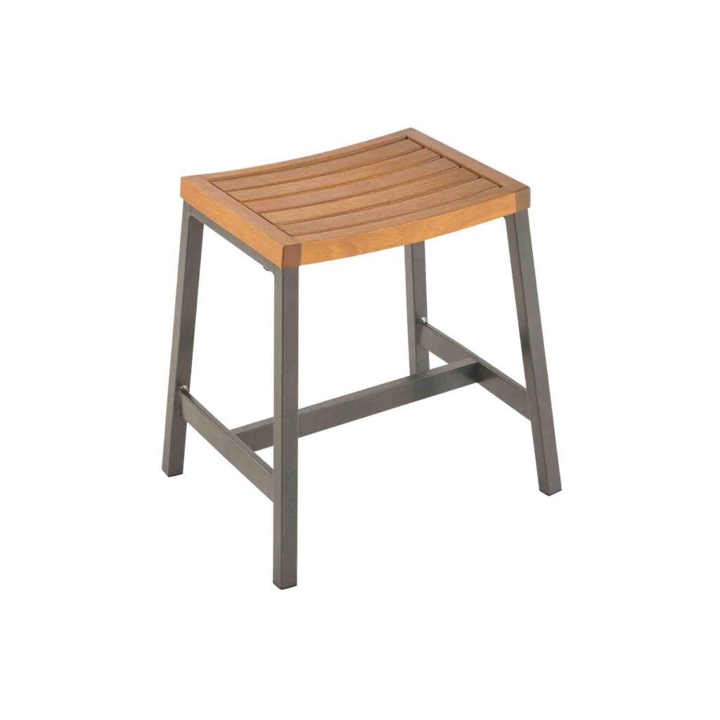 Set taburetes de jardín Oris de aluminio y madera Naterial