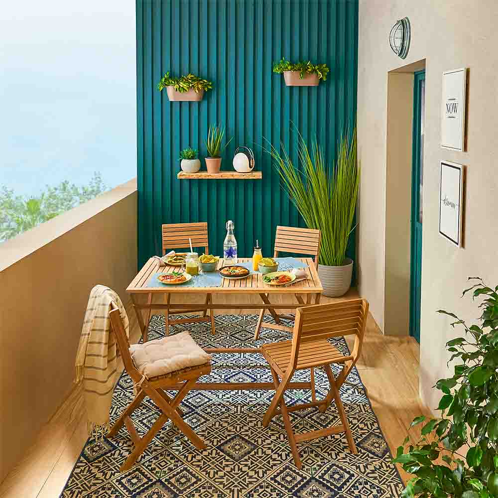 Conjunto de muebles de jardín Solís de acacia Naterial
