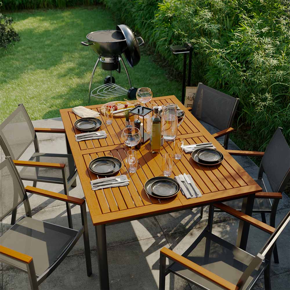 Mesa de jardín extensible de aluminio Oris