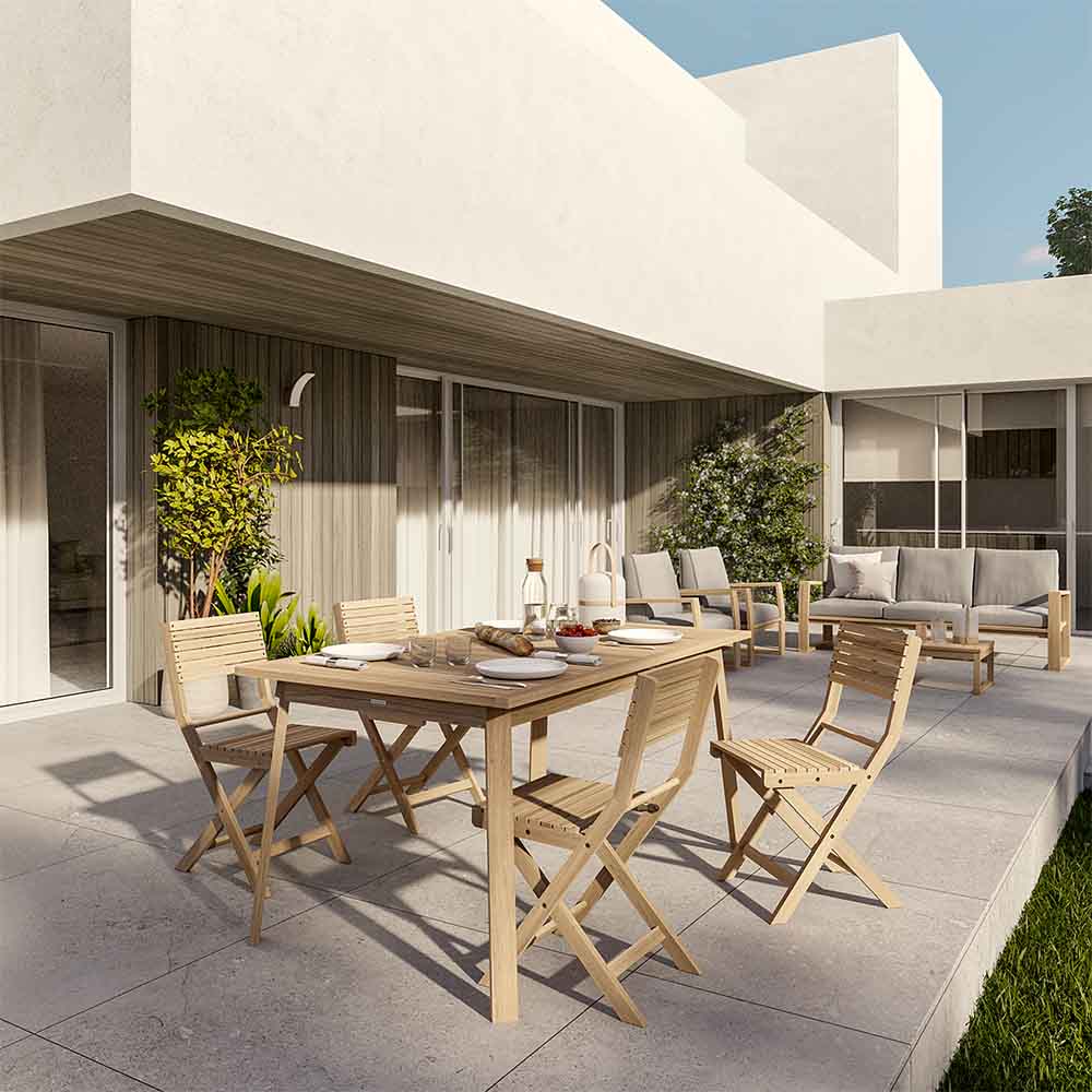 Mesa de jardín extensible de madera Solis