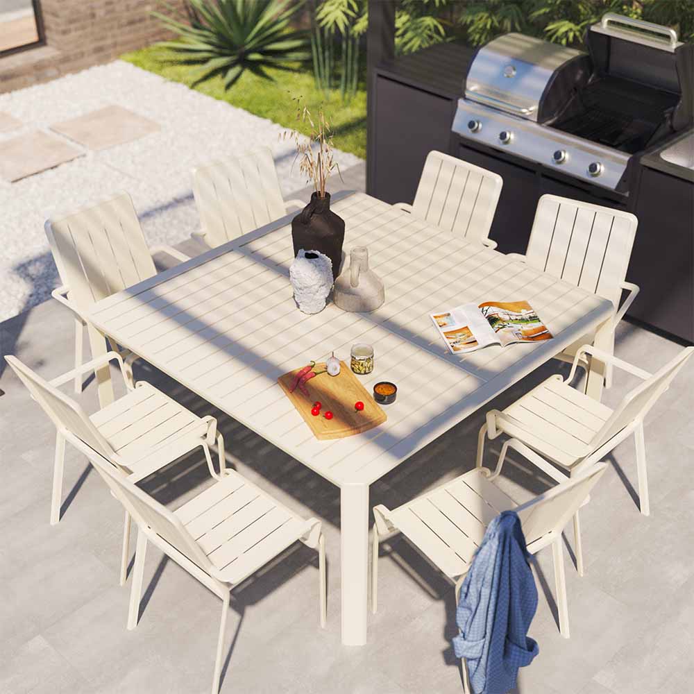 Mesa de jardín extensible Idaho de aluminio