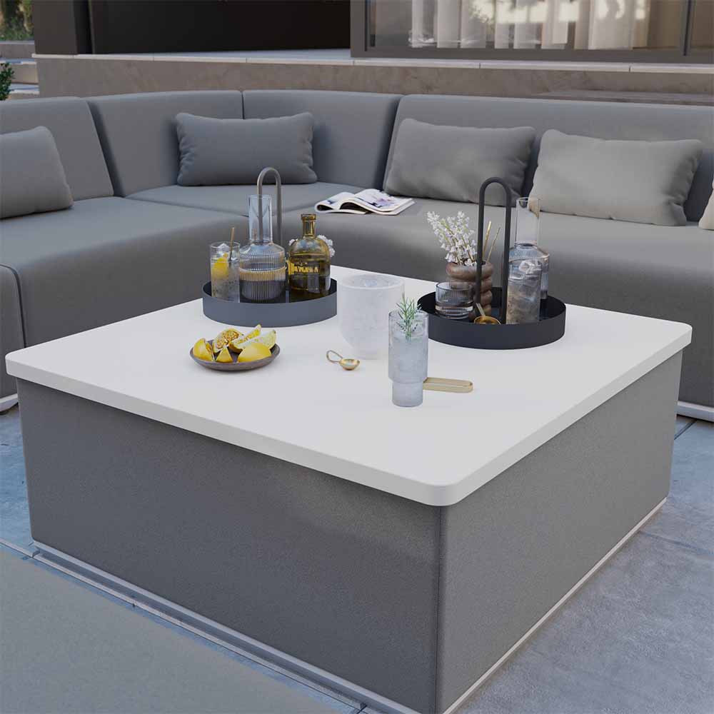 Mesa auxiliar de jardín Neptune de aluminio
