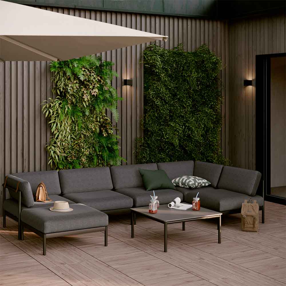 Mesa auxiliar de jardín Idunn de aluminio
