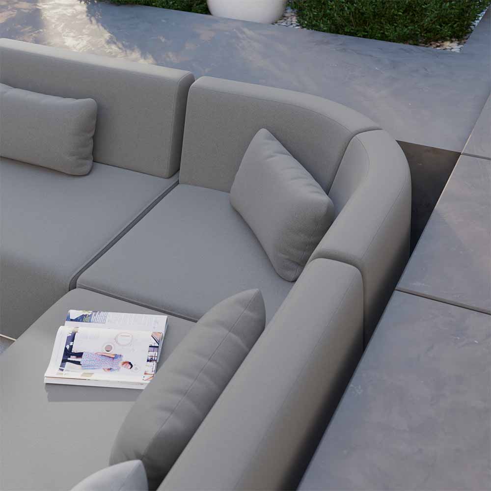 Sillón de jardín esquinero Neptune de aluminio