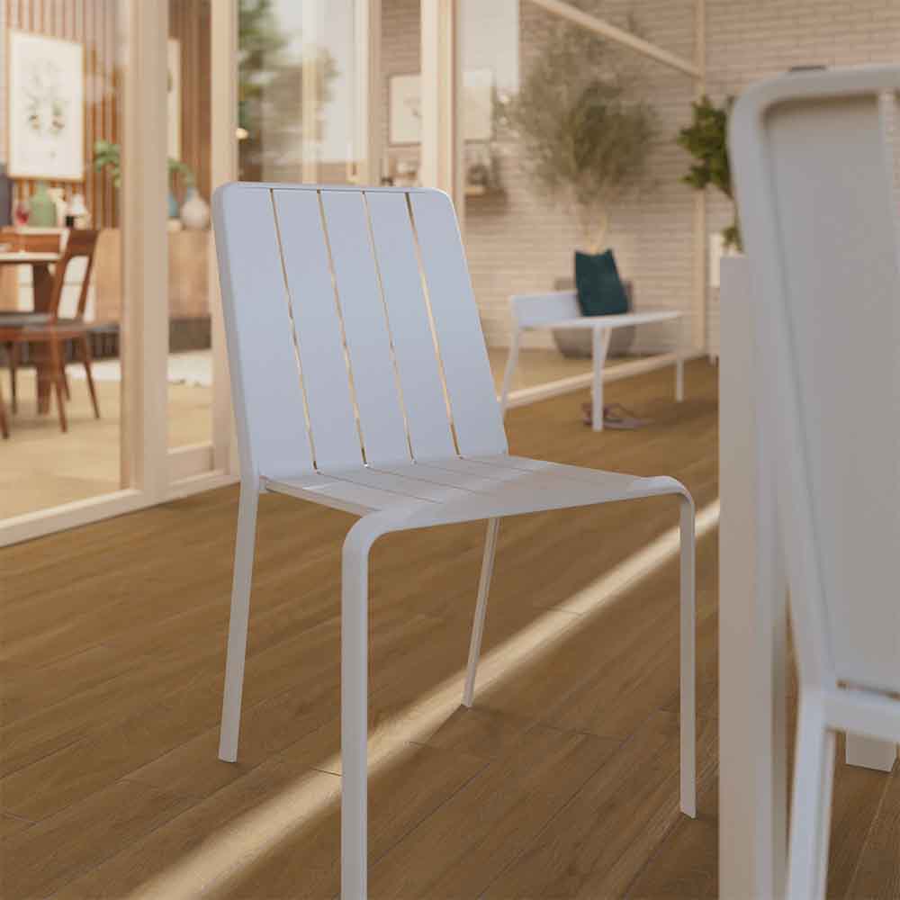 Silla de jardín sin brazos Idaho de aluminio