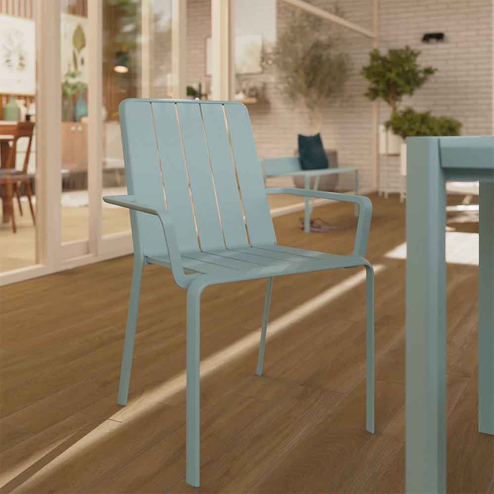 Silla de jardín con brazos Idaho de aluminio
