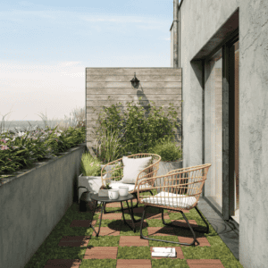 Set 2 sillones de exterior acero Timea