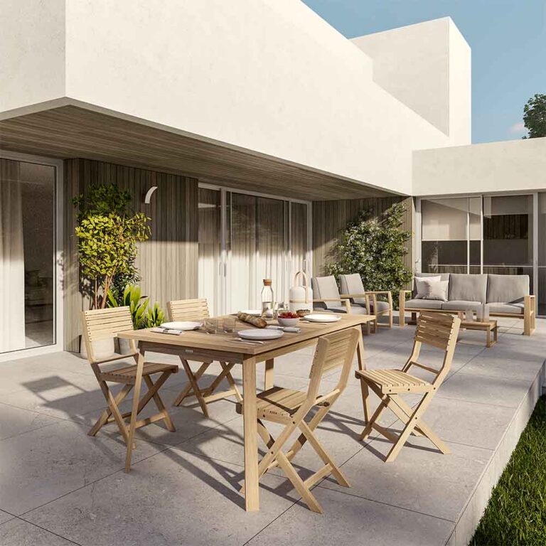 Mesa de jardín extensible de madera Solis