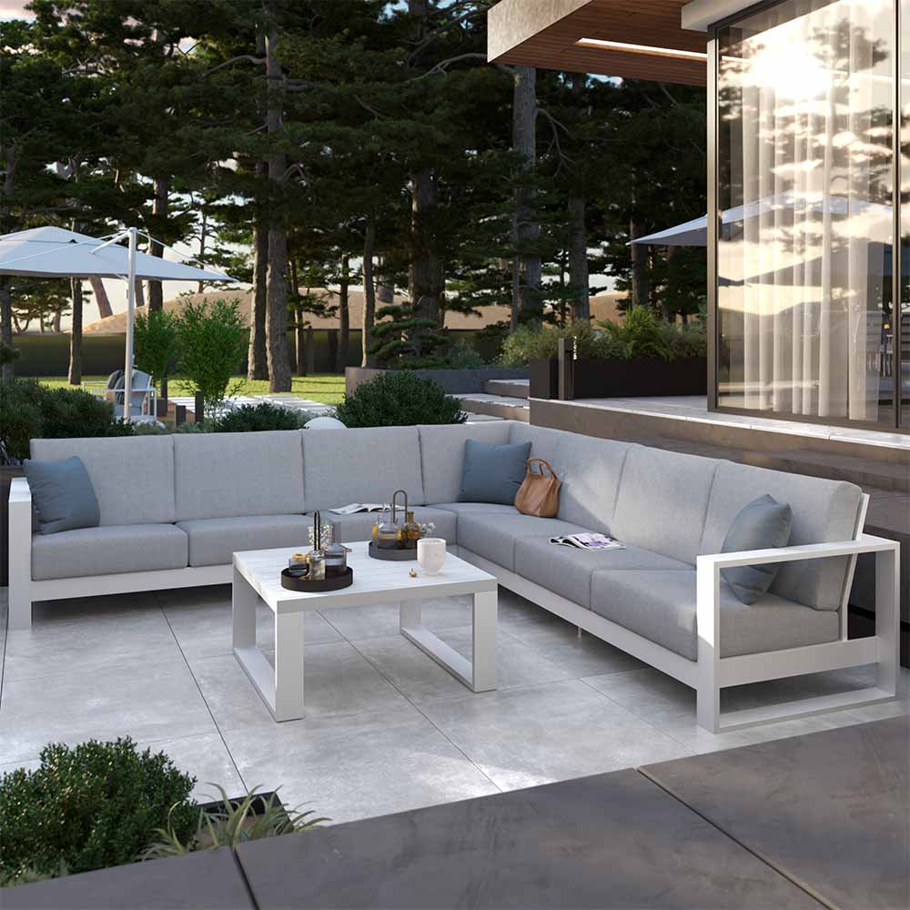 Conjunto esquinero de jardín Athena de aluminio