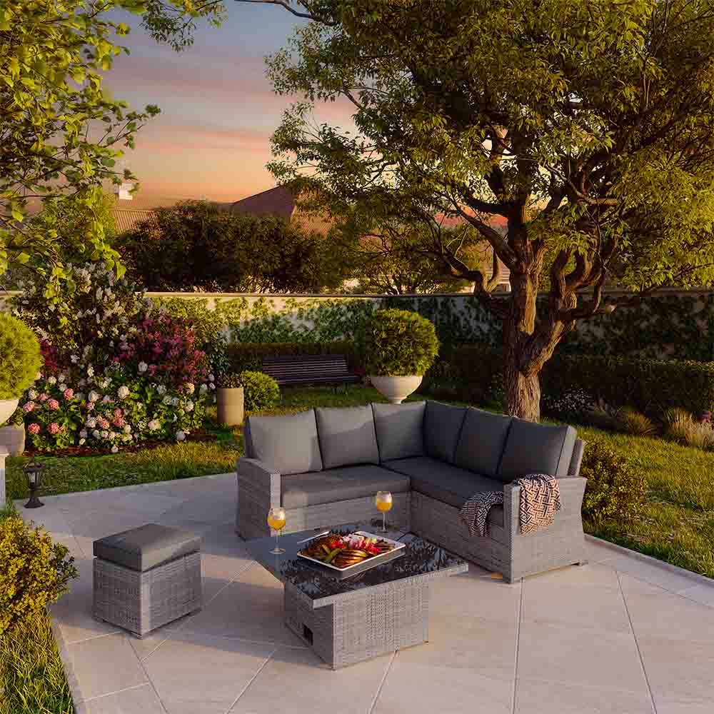 Set de muebles Davos de aluminio y ratán