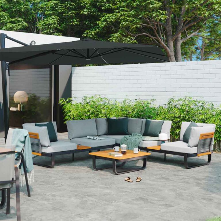 Set de jardín Calypso de aluminio gris