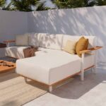 Chaise-longue teca sofá 1 persona aluminio blanco Duna