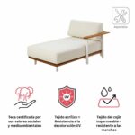 Chaise-longue teca sofá 1 persona aluminio blanco Duna