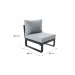 Silla de jardín esquinera teca 1 persona aluminio antracita Persea