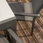 Silla de jardín de aluminio textileno antracita con reposabrazos Lyra Beta