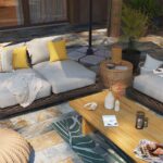 Sofá de jardín 2 personas de ratán y aluminio Maya beige