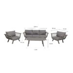 Set de Porche Neckar 5 Personas : Aluminio y Madera para tu Jardín