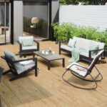 Set de porche de aluminio Olympia 5 plazas gris