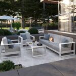 Salon de jardin aluminium Athena Blanc 5 personnes