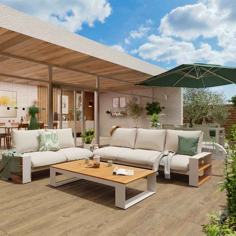 Canapé de jardin teck Surrey 3 personnes
