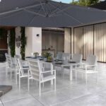 Table de jardin extensible aluminium Athena 10 personnes blanc