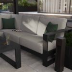 Salon de jardin aluminium Athena 5 personnes anthracite