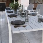 Table de jardin extensible aluminium Athena 10 personnes blanc