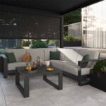 Salon de jardin aluminium Athena 5 personnes anthracite