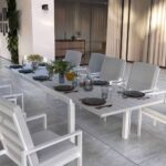 Table de jardin extensible aluminium Athena 10 personnes blanc