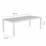 Table de jardin extensible aluminium Athena 10 personnes blanc