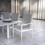 Lot de 2 fauteuils de repas aluminium Athena blanc