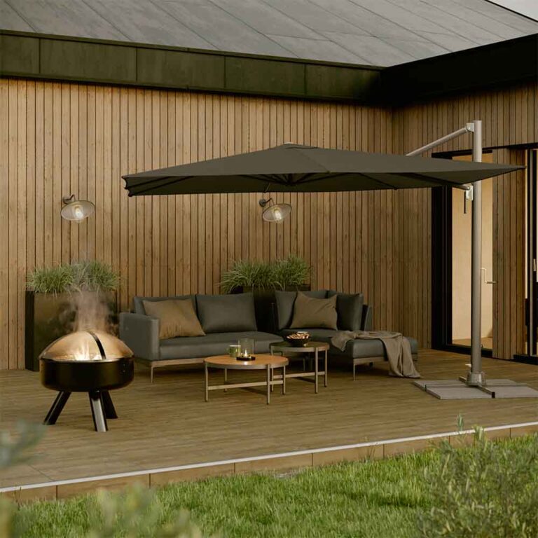 Salon de jardin aluminium Olyros 4 personnes anthracite