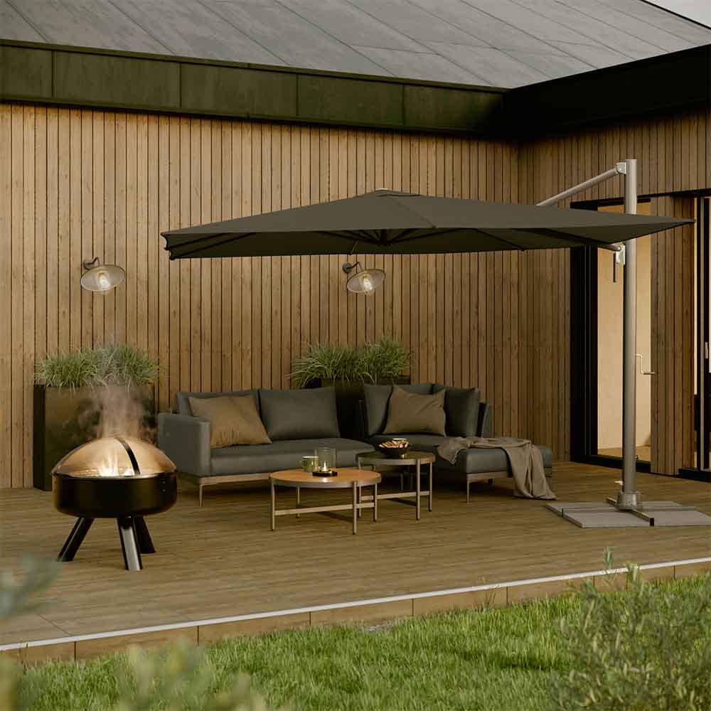 Salon de jardin aluminium Olyros 4 personnes anthracite