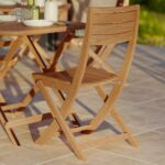 Lot de 2 chaises pliantes teck Aurora