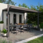 Pergola bioclimatique adossée Odyssea anthracite