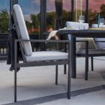 Lot de 2 fauteuils de repas aluminium Athena Anthracite