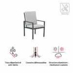 Lot de 2 fauteuils de repas aluminium Athena Anthracite