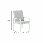 Lot de 2 fauteuils de repas aluminium Athena blanc
