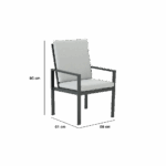 Lot de 2 fauteuils de repas aluminium Athena Anthracite