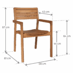 Fauteuil de jardin teck Aurora
