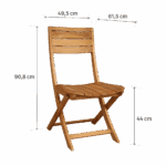 Lot de 2 chaises pliantes teck Aurora