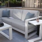Salon de jardin d'angle aluminium Athena 5 personnes blanc