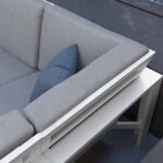 Salon de jardin d'angle aluminium Athena 5 personnes blanc