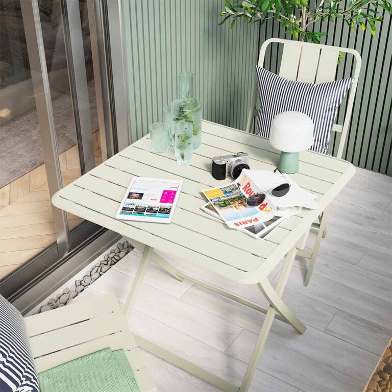 Table pliante aluminium Idaho vert clair