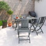 Table de jardin pliable aluminium Idaho anthracite