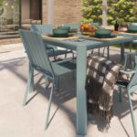 Fauteuil de repas aluminium Idaho bleu clair