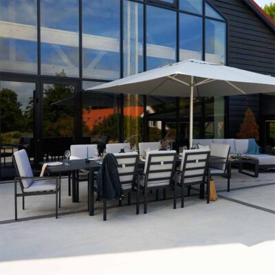 Ensemble de repas athena aluminium 8 personnes anthracite