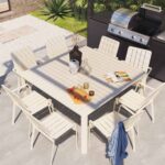 Table de jardin extensible aluminium beige