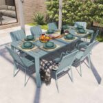 Fauteuil de repas aluminium Idaho bleu clair